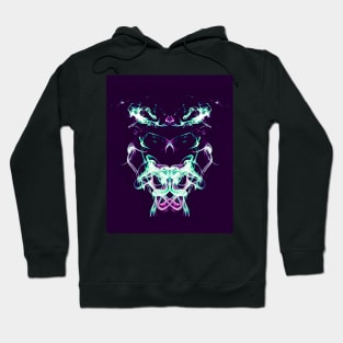 Abstract smoke trail creation of a ghostly head with tentacle mouth Hoodie